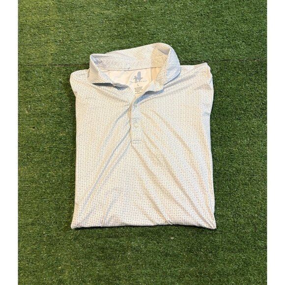 Johnnie O polo mens large blue white featherweight upf 50 lighweight breathable - Picture 2 of 11